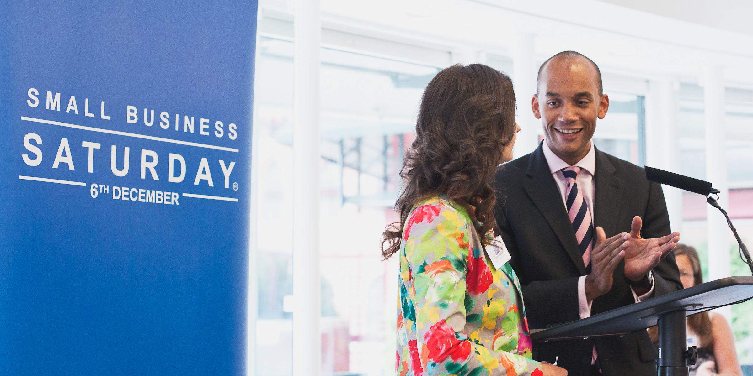 Chuka Umunna congratulates Yvonne Gorman