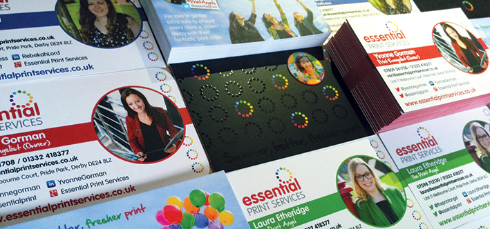 Business Cards A montage of Essential Print Services' new business cards