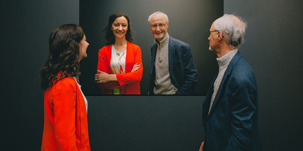 Yvonne Gorman from Essential Print Services with father David Gorman