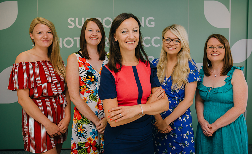 The full squad of Print Angels at Essential Print Services in Derby.
