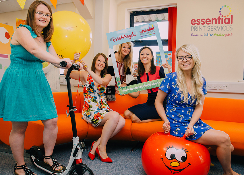 Print Angels at Essential Print Services having fun with space hoppers